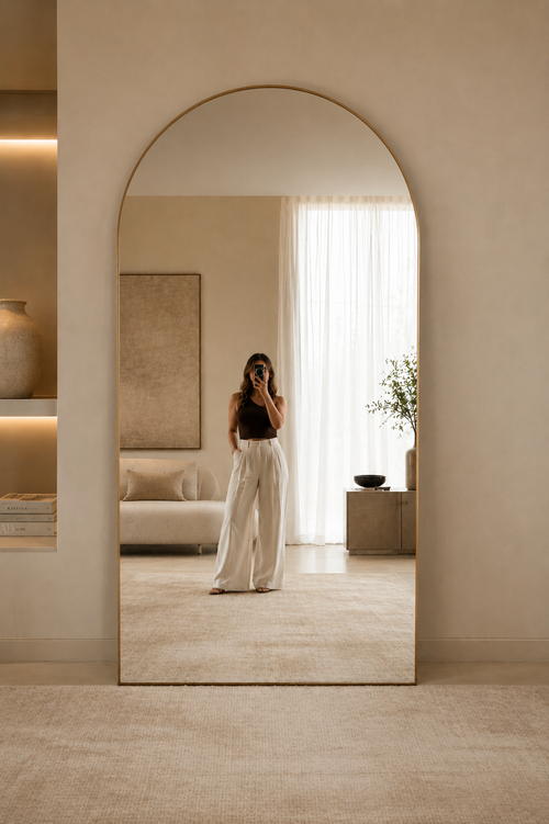 Eleson Arch Top Staande Spiegel – Goud Frame | 200 × 100 cm